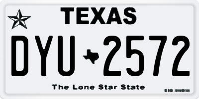 TX license plate DYU2572