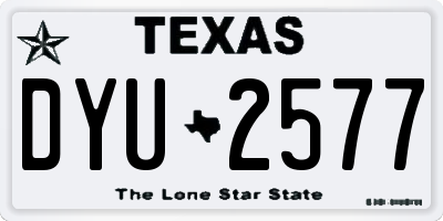 TX license plate DYU2577