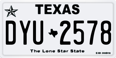 TX license plate DYU2578