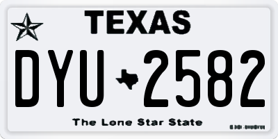 TX license plate DYU2582