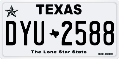 TX license plate DYU2588