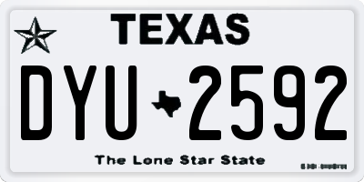 TX license plate DYU2592