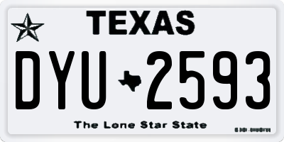 TX license plate DYU2593