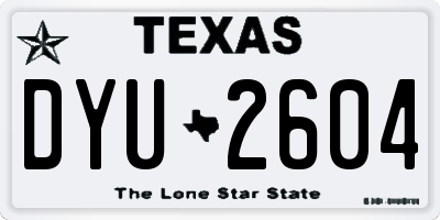 TX license plate DYU2604