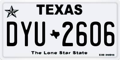 TX license plate DYU2606