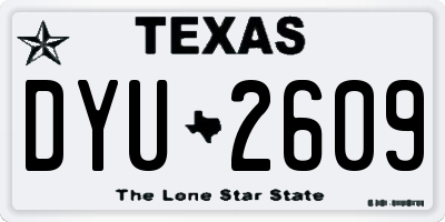 TX license plate DYU2609
