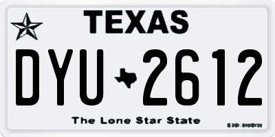 TX license plate DYU2612