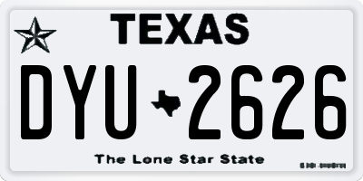 TX license plate DYU2626