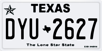 TX license plate DYU2627