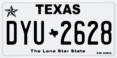 TX license plate DYU2628