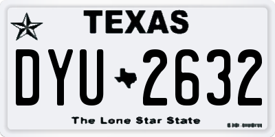TX license plate DYU2632
