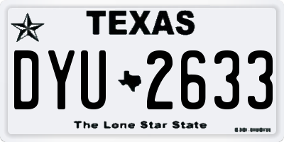 TX license plate DYU2633