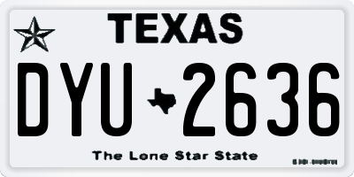 TX license plate DYU2636