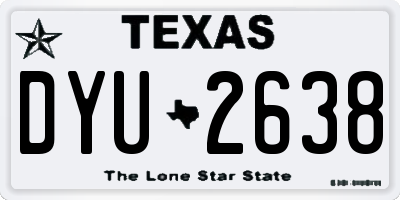 TX license plate DYU2638