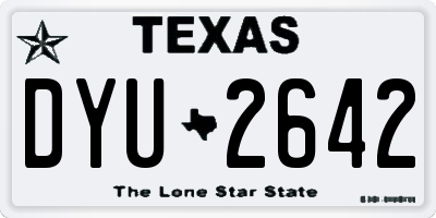 TX license plate DYU2642