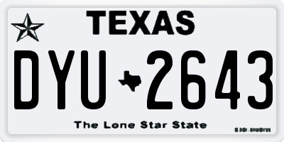 TX license plate DYU2643
