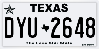TX license plate DYU2648