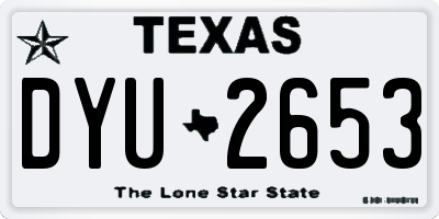 TX license plate DYU2653