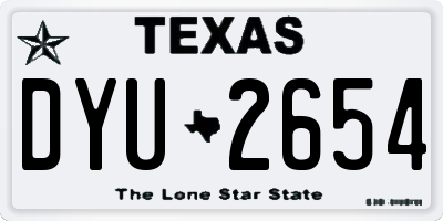 TX license plate DYU2654