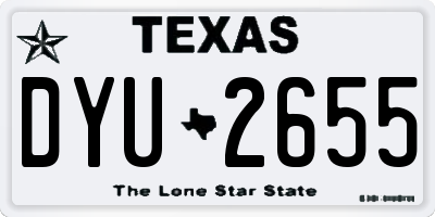 TX license plate DYU2655