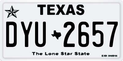 TX license plate DYU2657