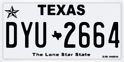 TX license plate DYU2664