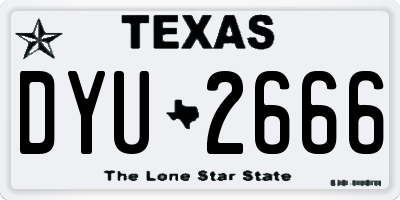 TX license plate DYU2666