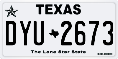 TX license plate DYU2673