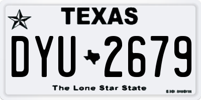TX license plate DYU2679