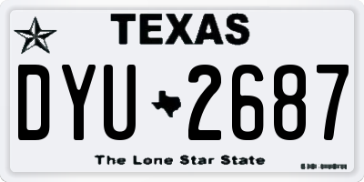TX license plate DYU2687