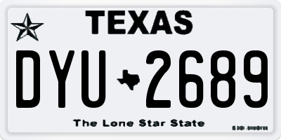 TX license plate DYU2689