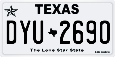TX license plate DYU2690