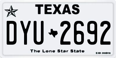 TX license plate DYU2692