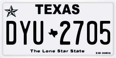 TX license plate DYU2705