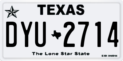 TX license plate DYU2714