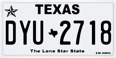 TX license plate DYU2718