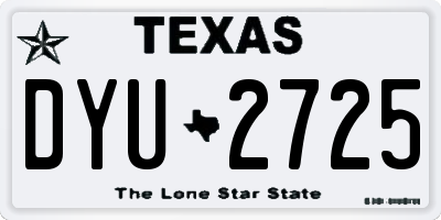 TX license plate DYU2725
