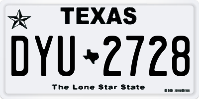 TX license plate DYU2728