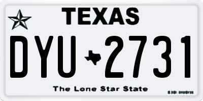 TX license plate DYU2731