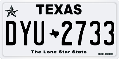 TX license plate DYU2733