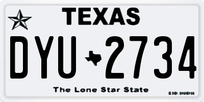 TX license plate DYU2734