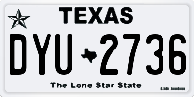 TX license plate DYU2736