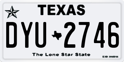 TX license plate DYU2746