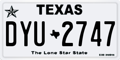 TX license plate DYU2747