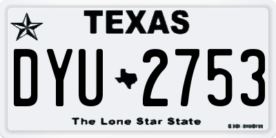 TX license plate DYU2753