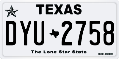 TX license plate DYU2758