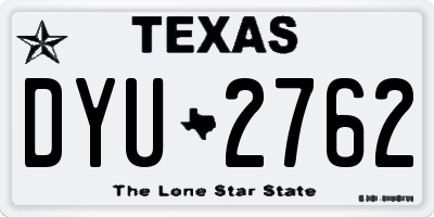 TX license plate DYU2762