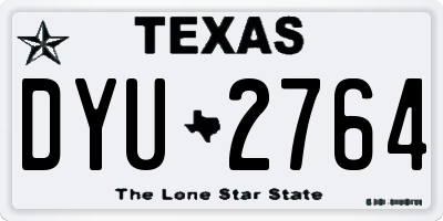TX license plate DYU2764
