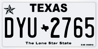 TX license plate DYU2765