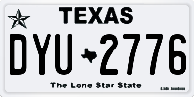 TX license plate DYU2776
